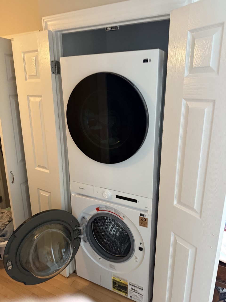 Stacked washer/dryer install